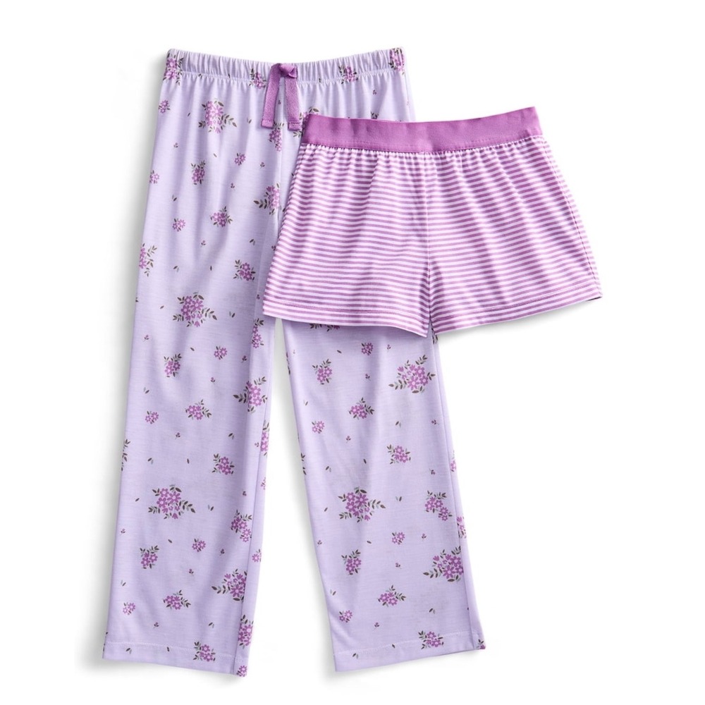 Wonder Nation Girls' 2-Pack Pajama Pants & Shorts – Purple – XL (14/16) – NWT